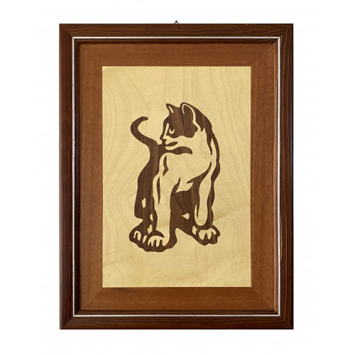 Marquetry Kedi Pano 02